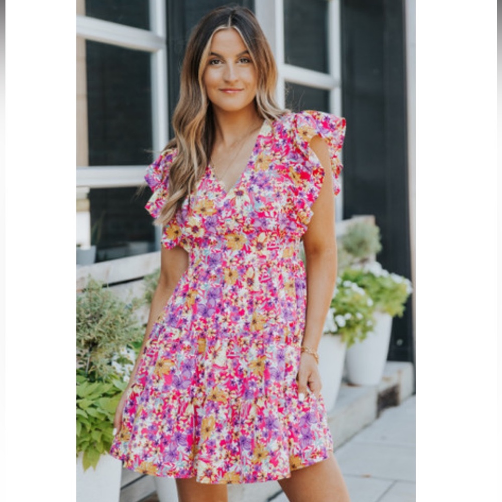 NWT! Still in original packaging! Women’s La Fleur Hot Pink Floral Mini Dress.